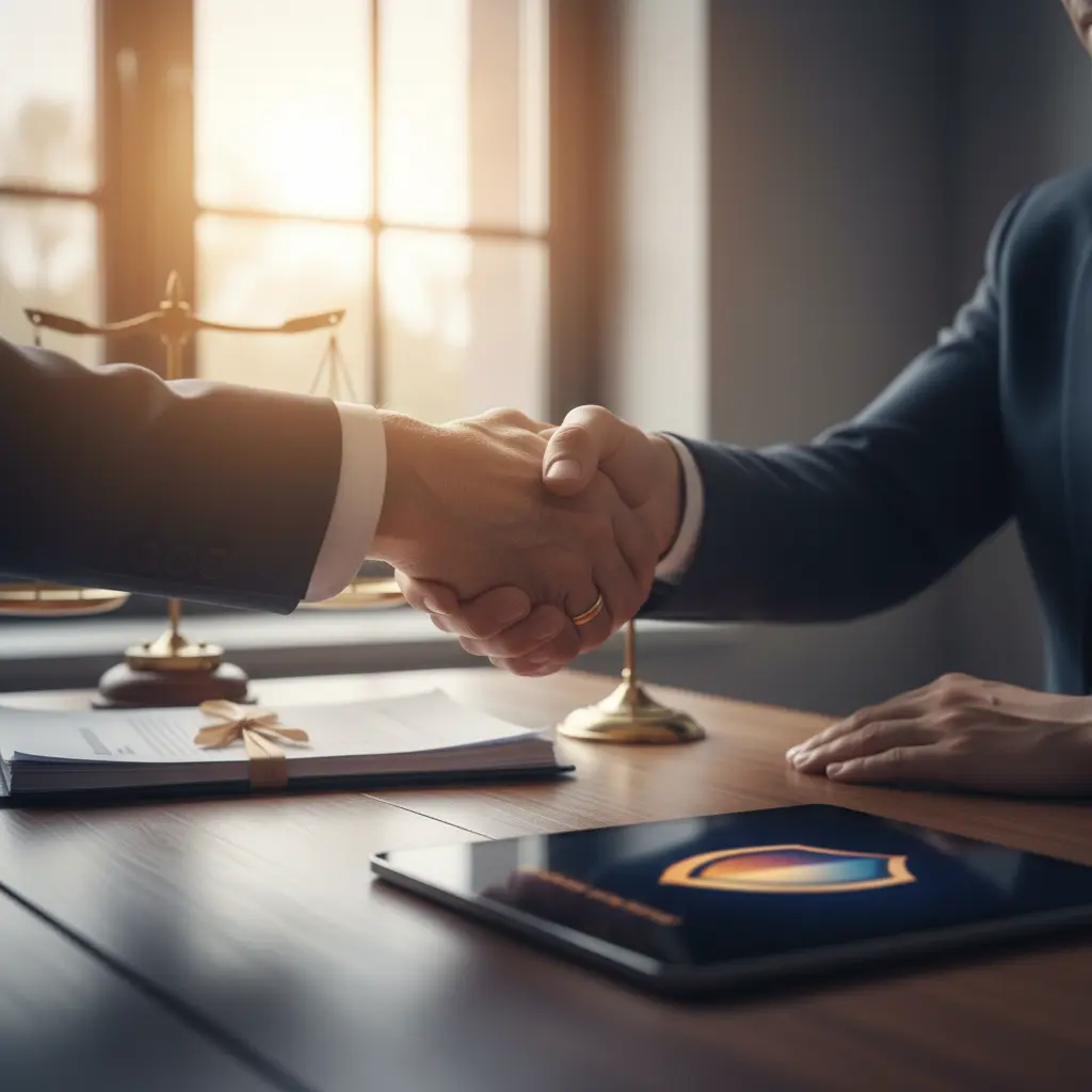 Stack of law books and digital tablet with data network graphic on a desk, representing the Tracy v. Elekta data breach settlement